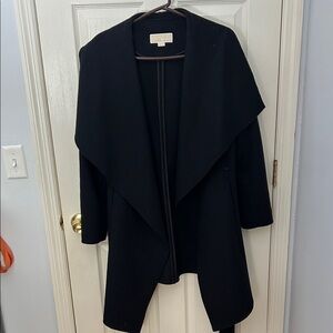 Michael Kors Black Draped Coat
